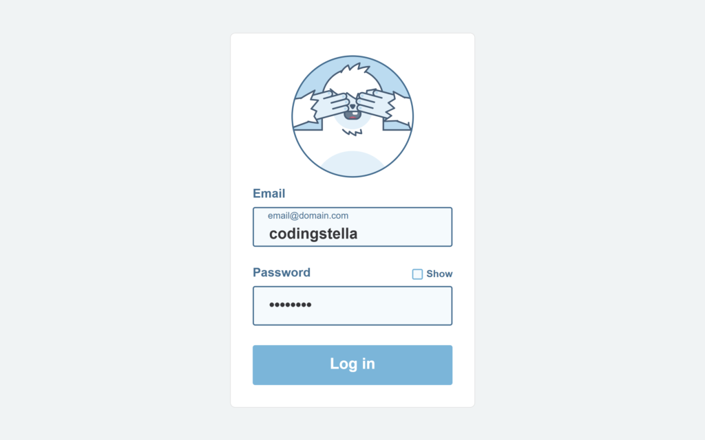 How to create Yeti Login Form Animation using HTML CSS and JS
