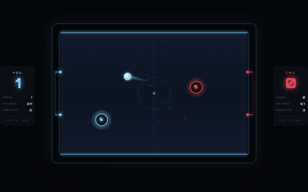 How to create Air Hockey Game using HTML CSS and JS
